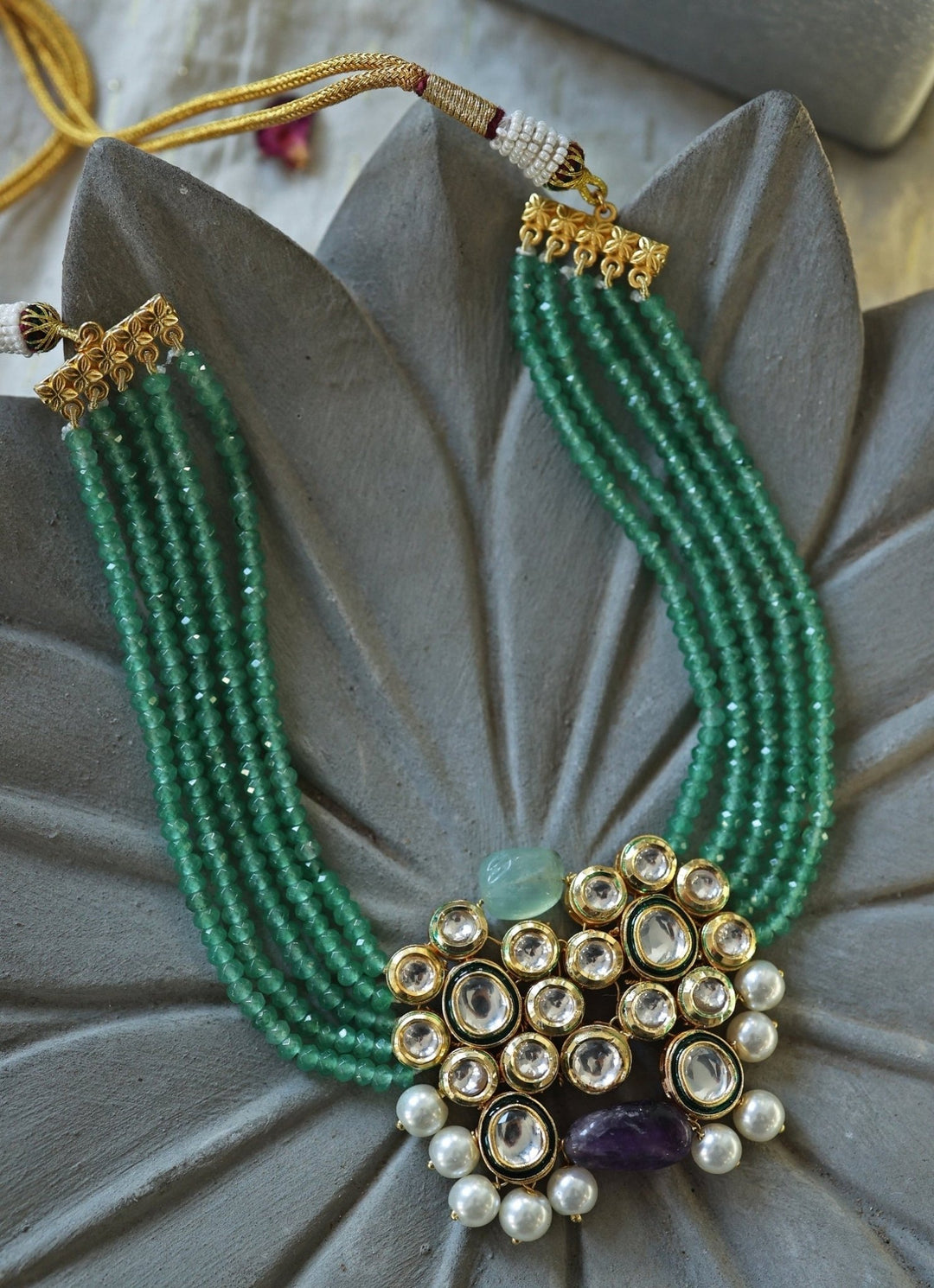 Do Taara Green Kundan NecklaceFabilicious Fashion