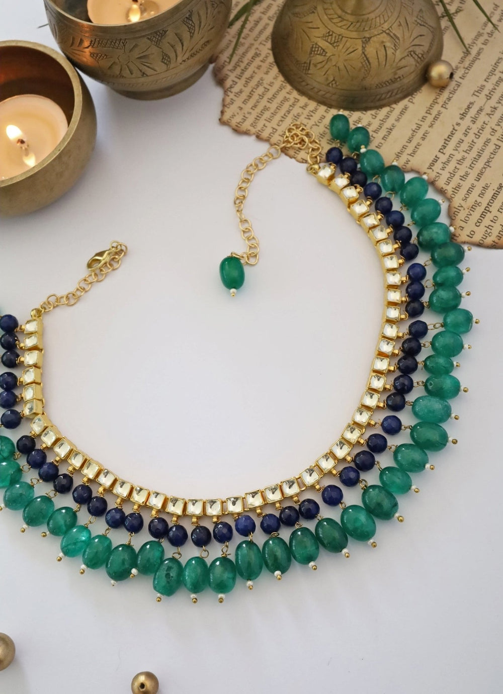 Do Taara Green Kundan NecklaceFabilicious Fashion