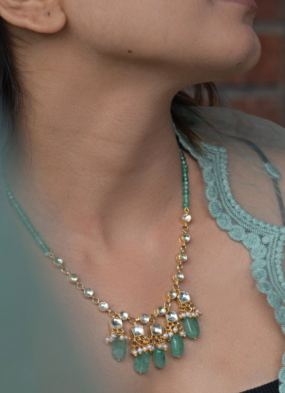 Do Taara Green Kundan NecklaceFabilicious Fashion