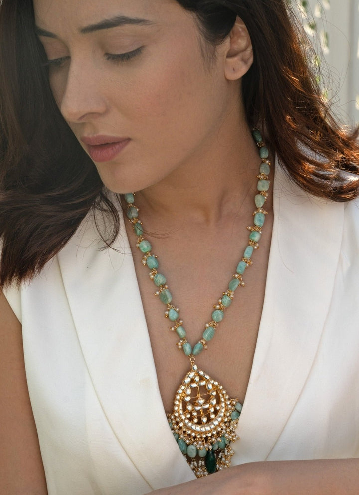 Do Taara Green Kundan Pendant NecklaceFabilicious Fashion