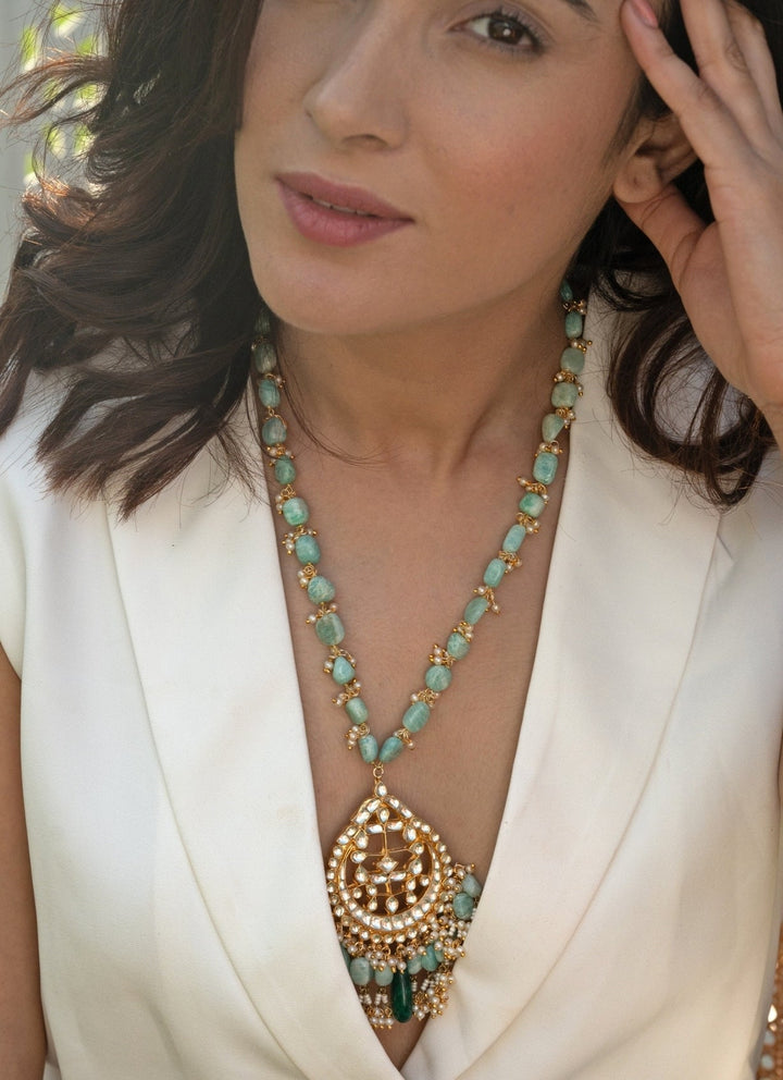 Do Taara Green Kundan Pendant NecklaceFabilicious Fashion