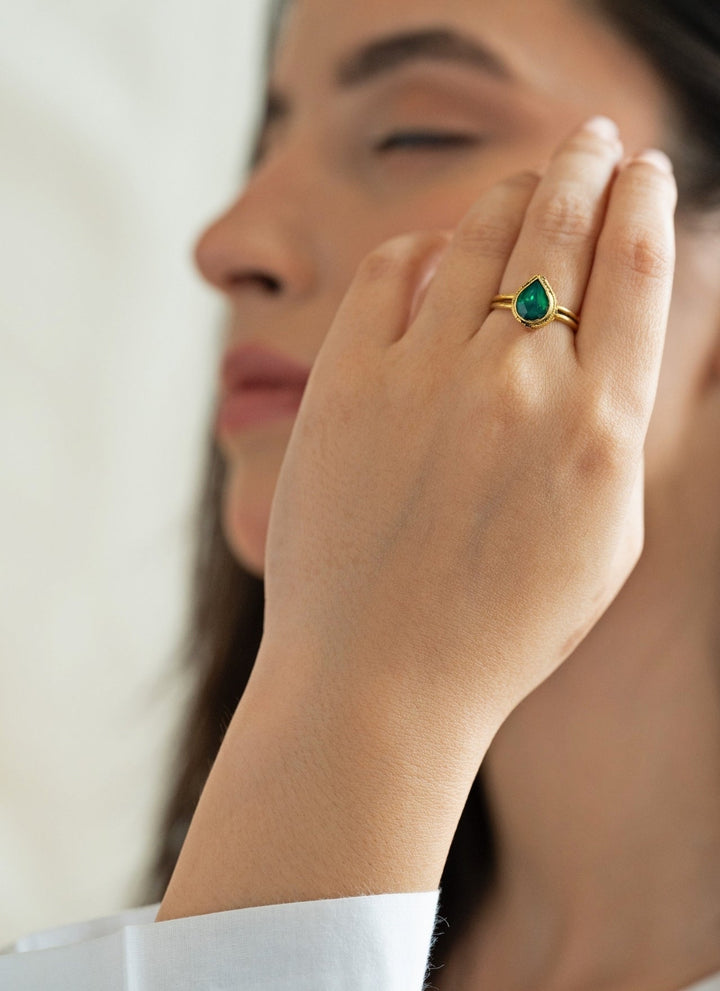 Do Taara Green Kundan RingFabilicious Fashion