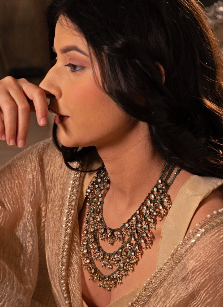 Do Taara Green Layered Kundan NecklaceFabilicious Fashion