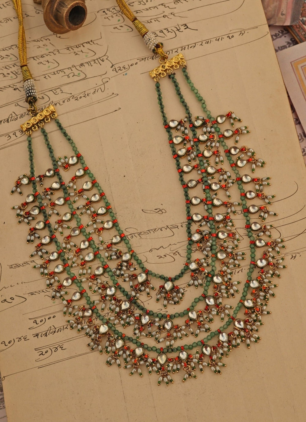 Do Taara Green Layered Kundan NecklaceFabilicious Fashion