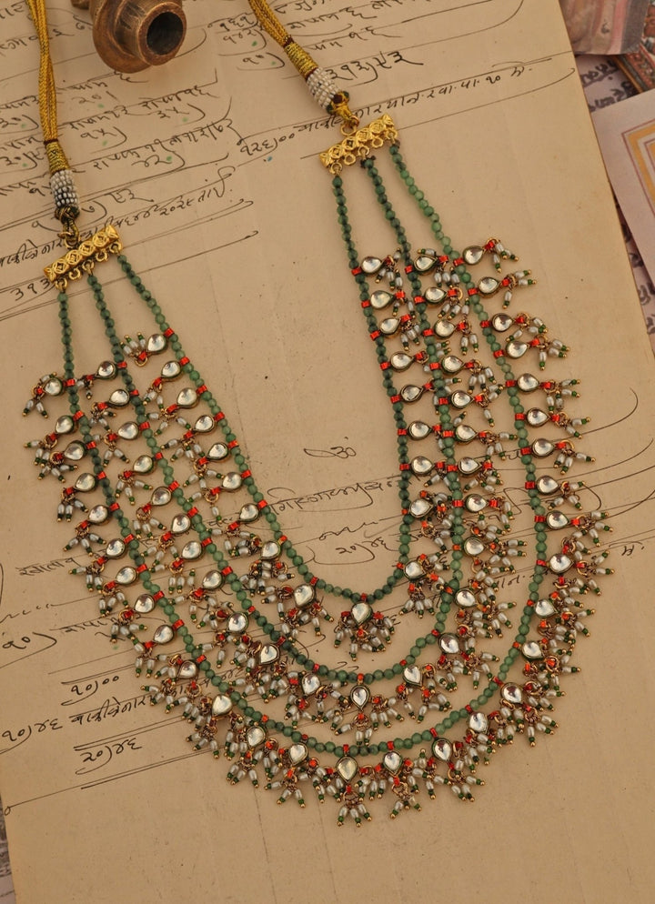Do Taara Green Layered Kundan NecklaceFabilicious Fashion