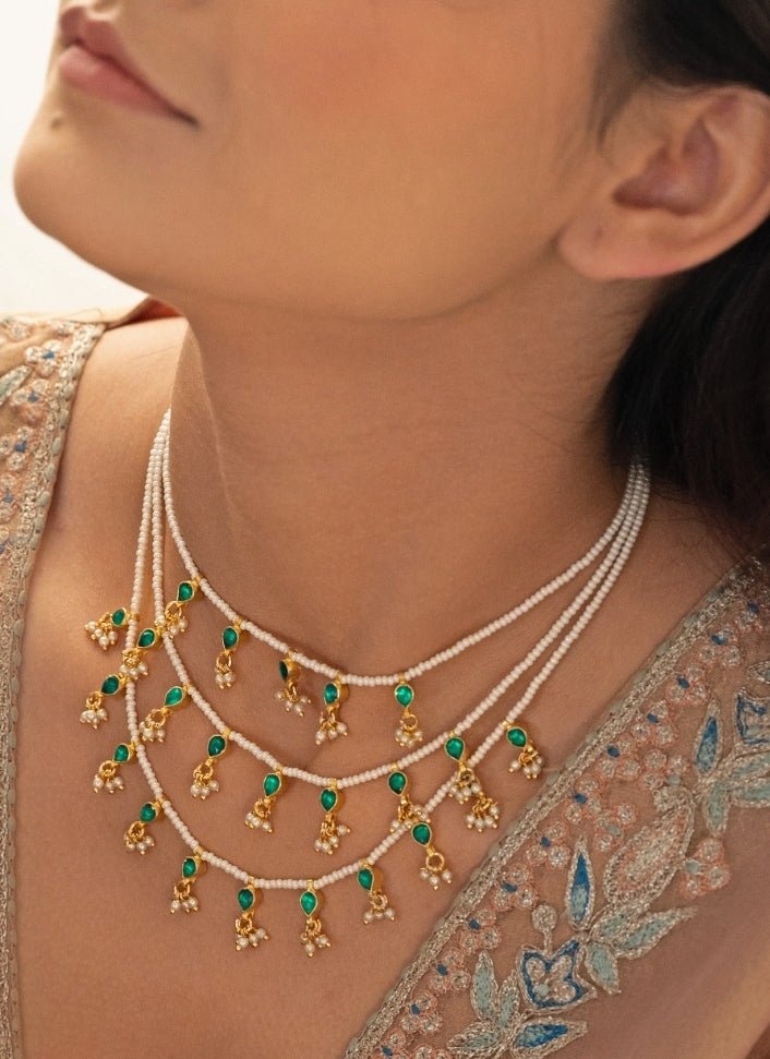 Do Taara Green Layered Kundan NecklaceFabilicious Fashion
