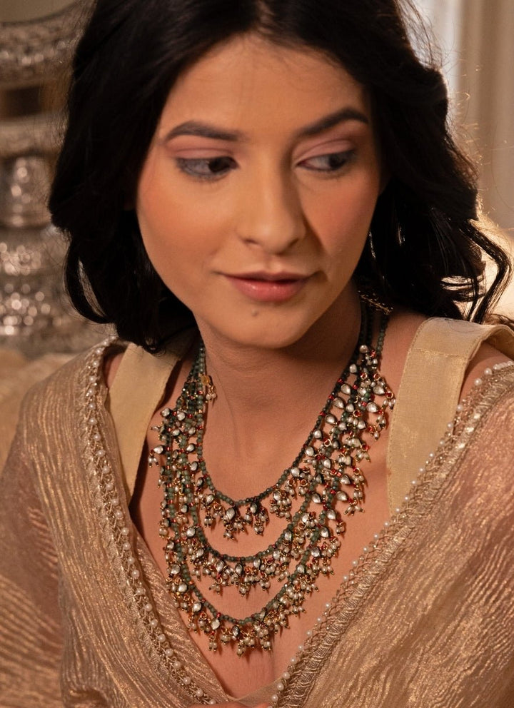 Do Taara Green Layered Kundan NecklaceFabilicious Fashion
