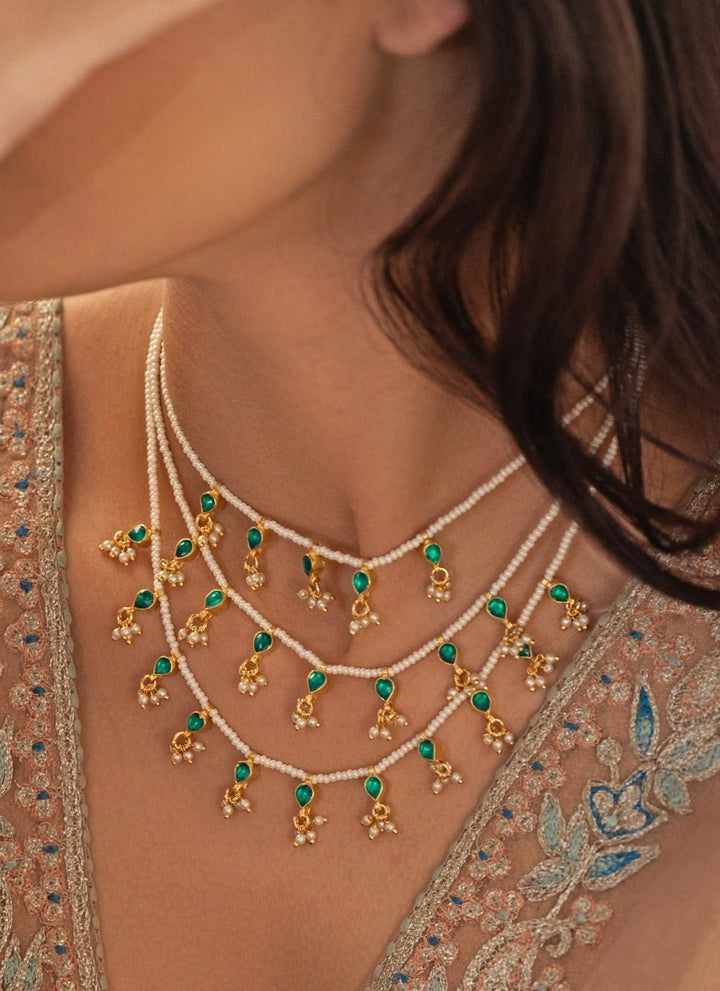 Do Taara Green Layered Kundan NecklaceFabilicious Fashion