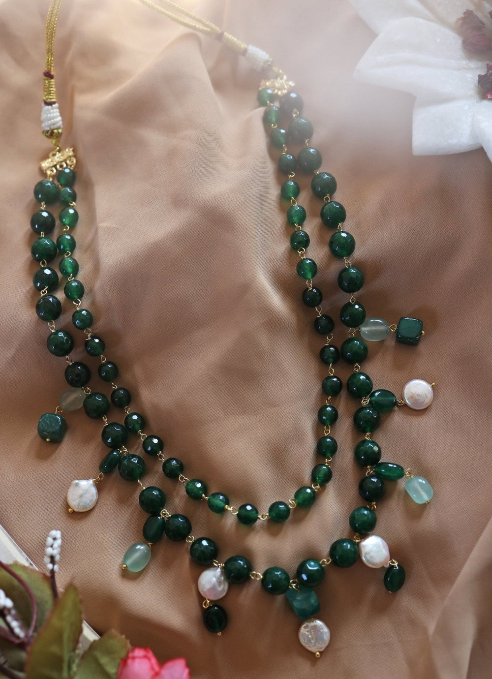 Do Taara Green Layered NecklaceFabilicious Fashion