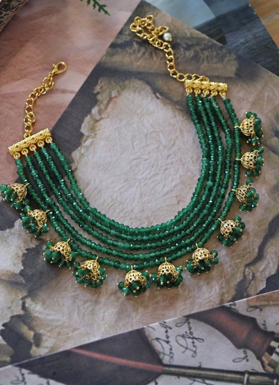 Do Taara Green Layered NecklaceFabilicious Fashion