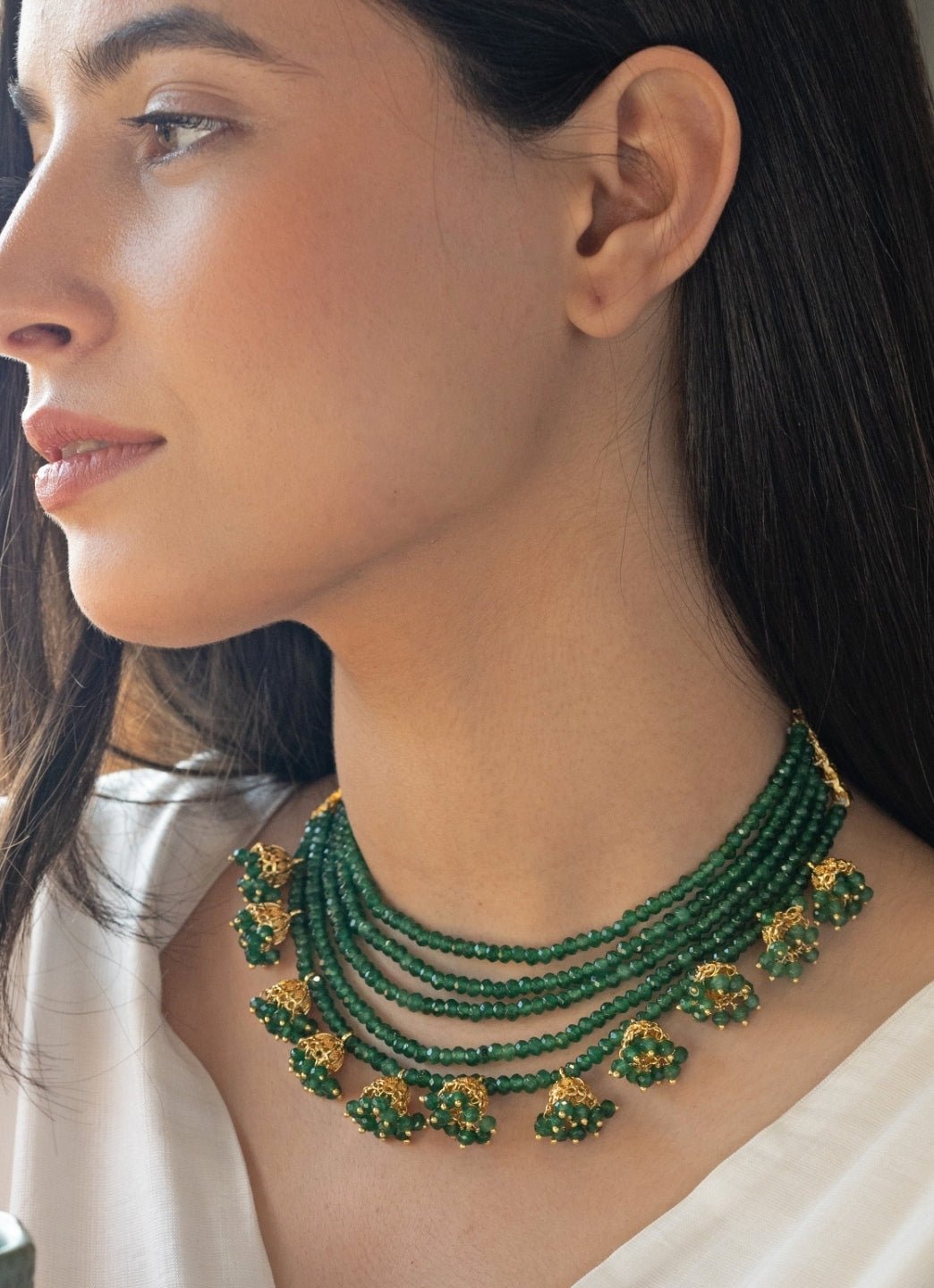 Do Taara Green Layered NecklaceFabilicious Fashion