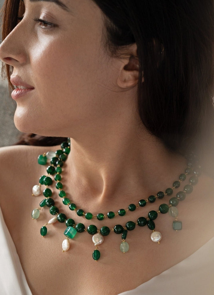 Do Taara Green Layered NecklaceFabilicious Fashion