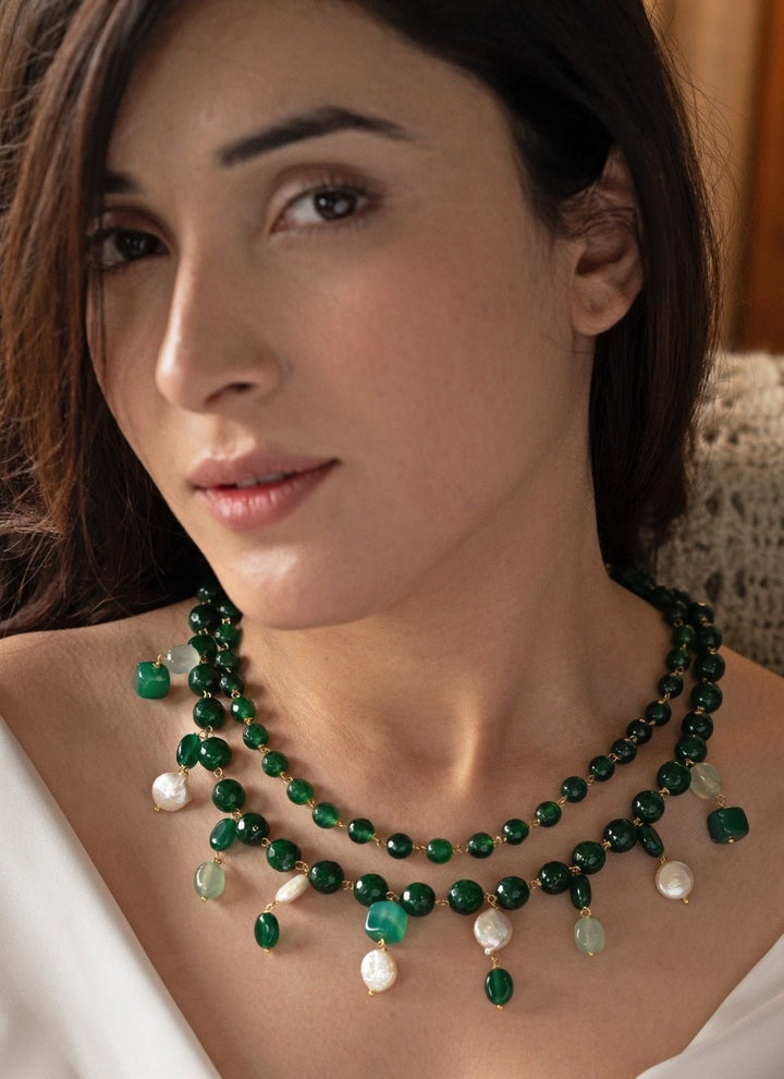 Do Taara Green Layered NecklaceFabilicious Fashion