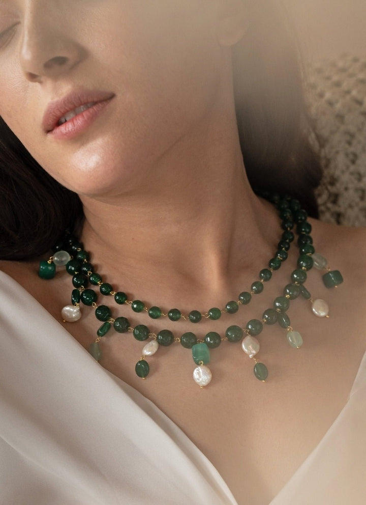 Do Taara Green Layered NecklaceFabilicious Fashion