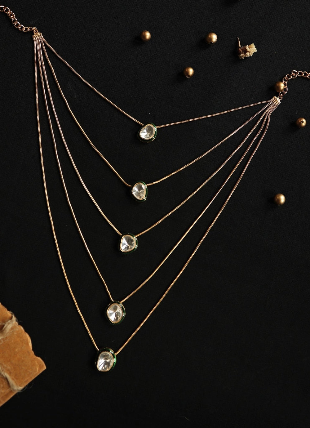 Do Taara Green Layered NecklaceFabilicious Fashion