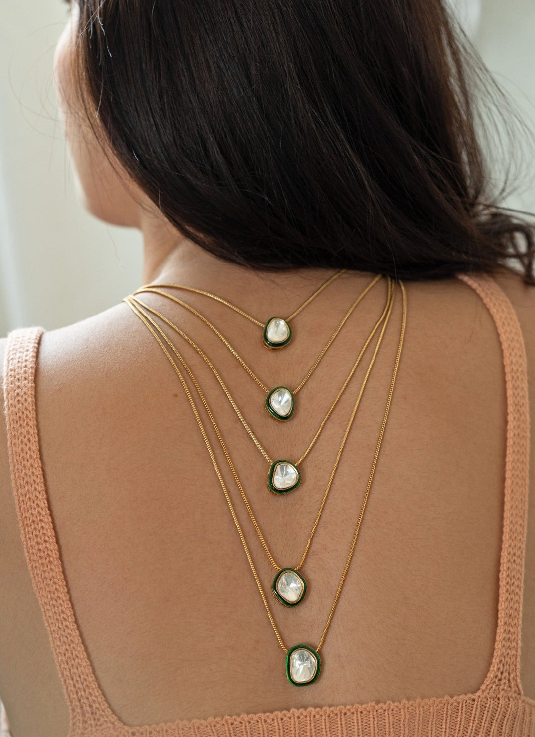 Do Taara Green Layered NecklaceFabilicious Fashion