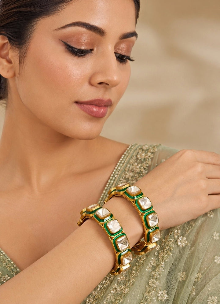 Zevar by Geeta Green Meenakari Kundan And Polki KadaFabilicious Fashion