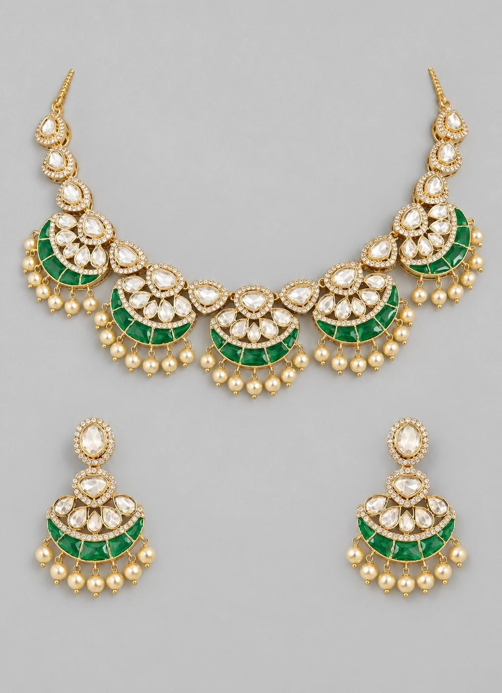 Zevar by Geeta Green Meenakari Kundan Necklace SetFabilicious Fashion