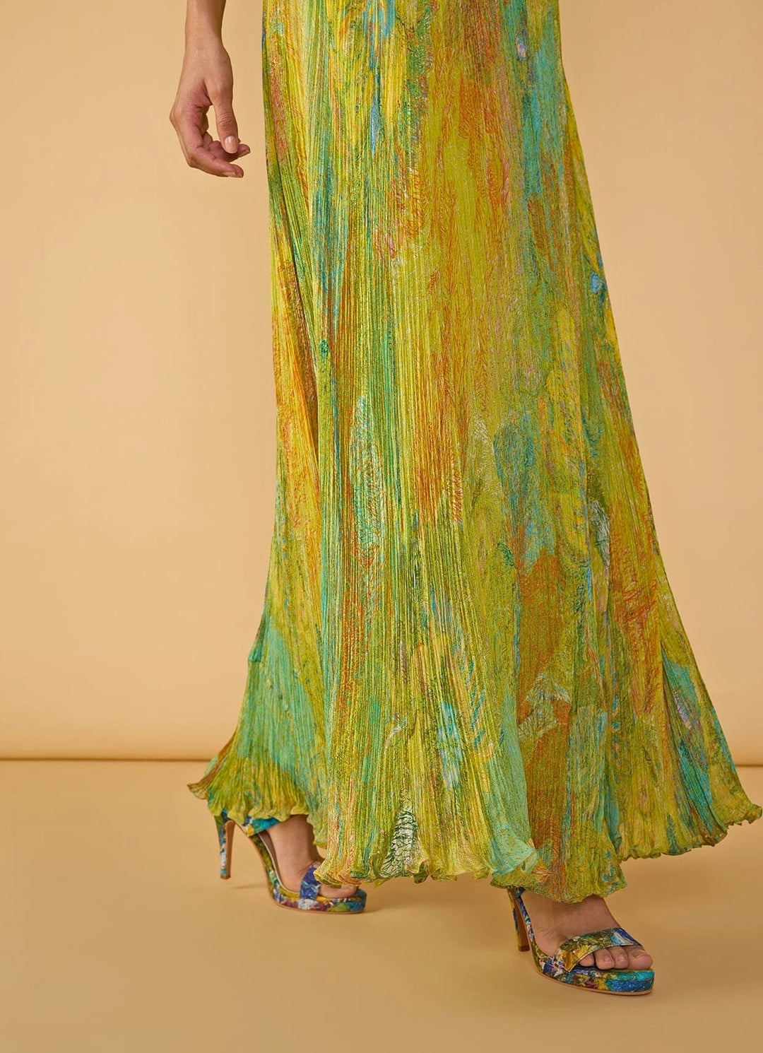 Green Multicolour Printed Maxi Dress Saaksha &amp; Kinni - Fabilicious Fashion