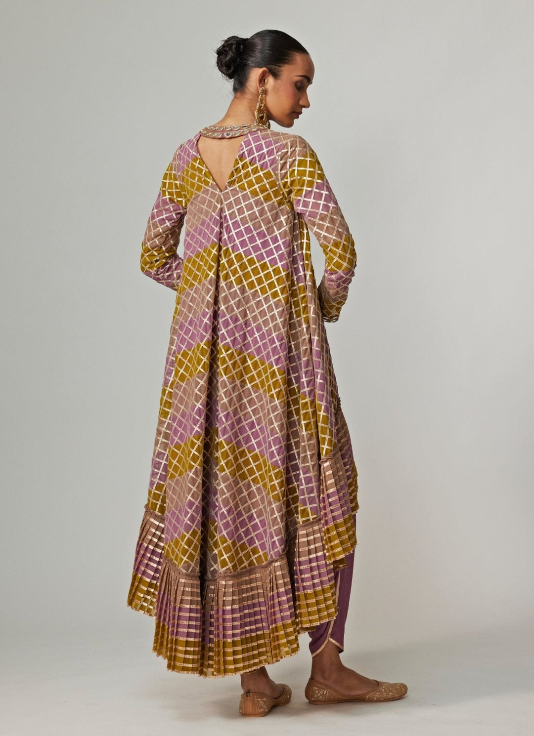 Green Multicolour Sequins Georgette Dhoti Kurta Set Vvani by Vani Vats - Fabilicious Fashion