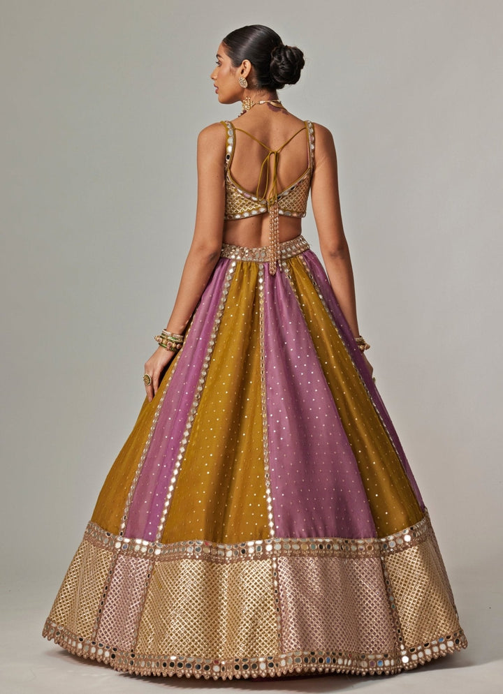 Green Multicolour Sequins Lehenga Set With Green Dupatta Vvani by Vani Vats - Fabilicious Fashion
