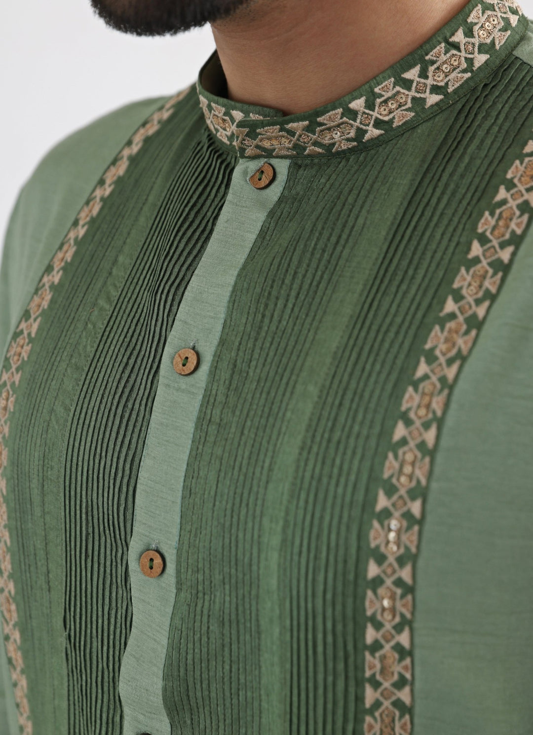 Green Ombre Embroidered Kurta Pant Set Smriti - Fabilicious Fashion