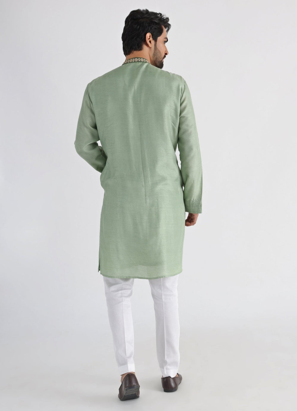 Green Ombre Embroidered Kurta Pant Set Smriti - Fabilicious Fashion