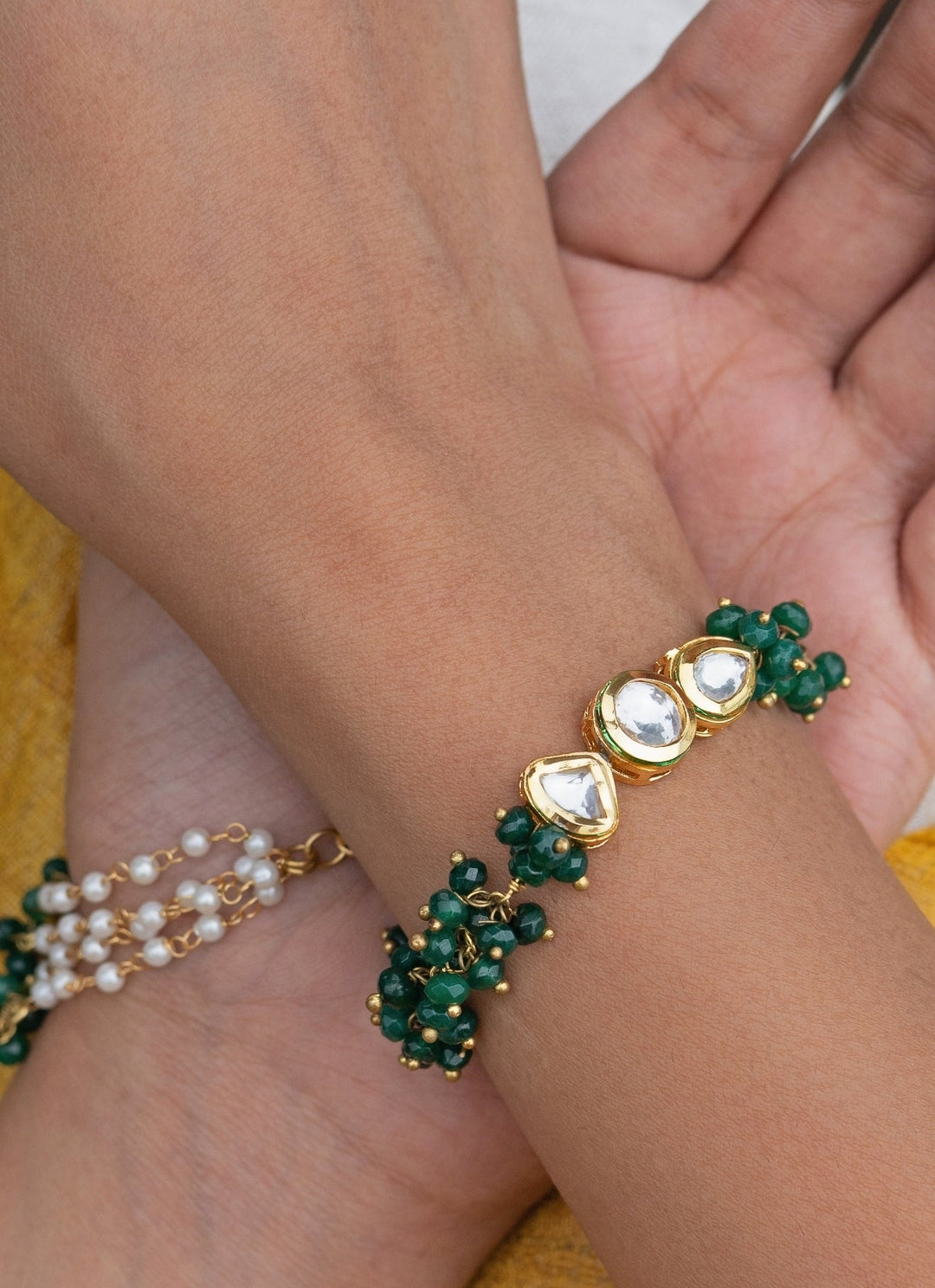 Do Taara Green Onyx Kundan BraceletFabilicious Fashion