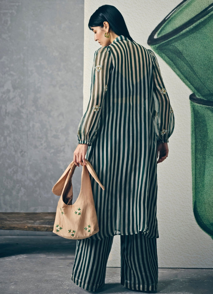 Paulmi and Harsh X Ease Green Organza Kurta Pants SetFabilicious Fashion