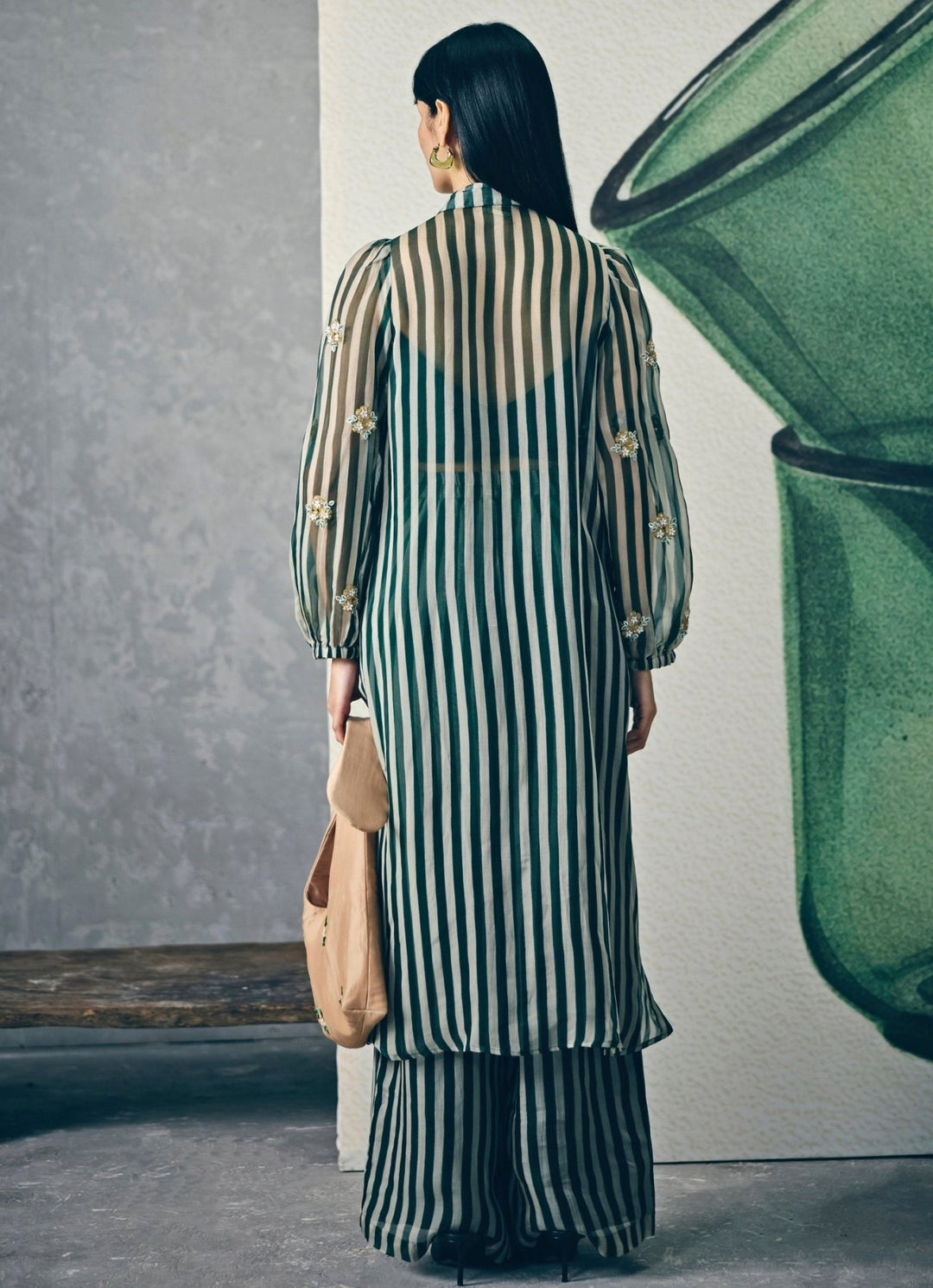 Paulmi and Harsh X Ease Green Organza Kurta Pants SetFabilicious Fashion