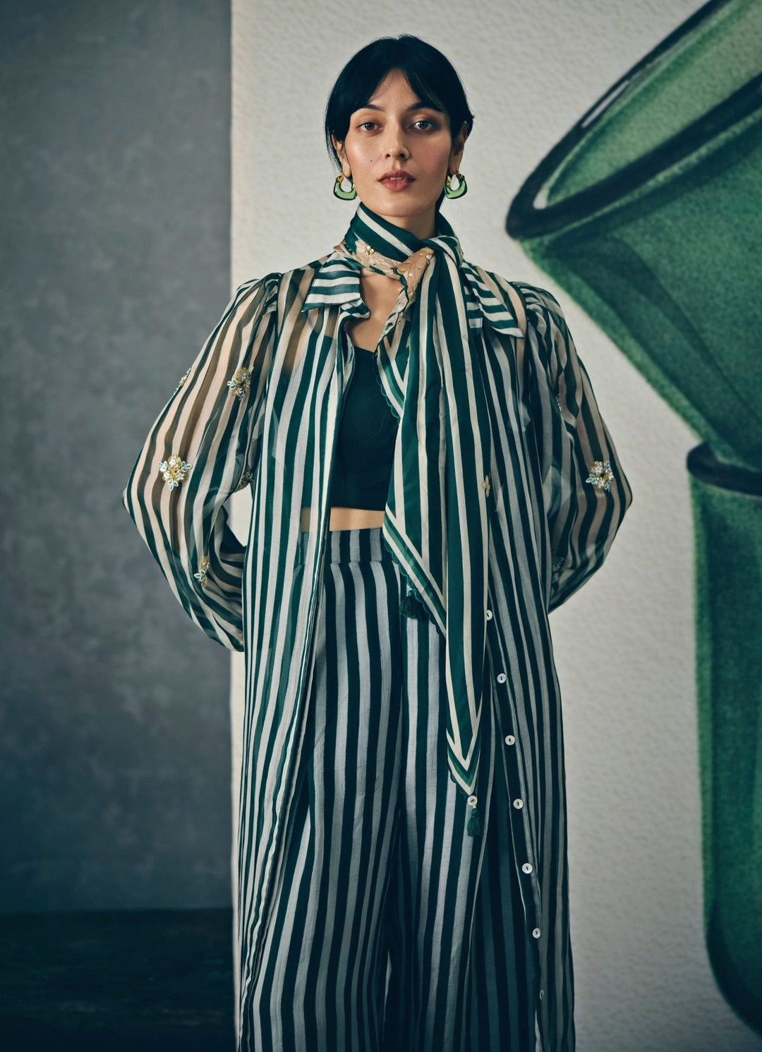 Paulmi and Harsh X Ease Green Organza Kurta Pants SetFabilicious Fashion