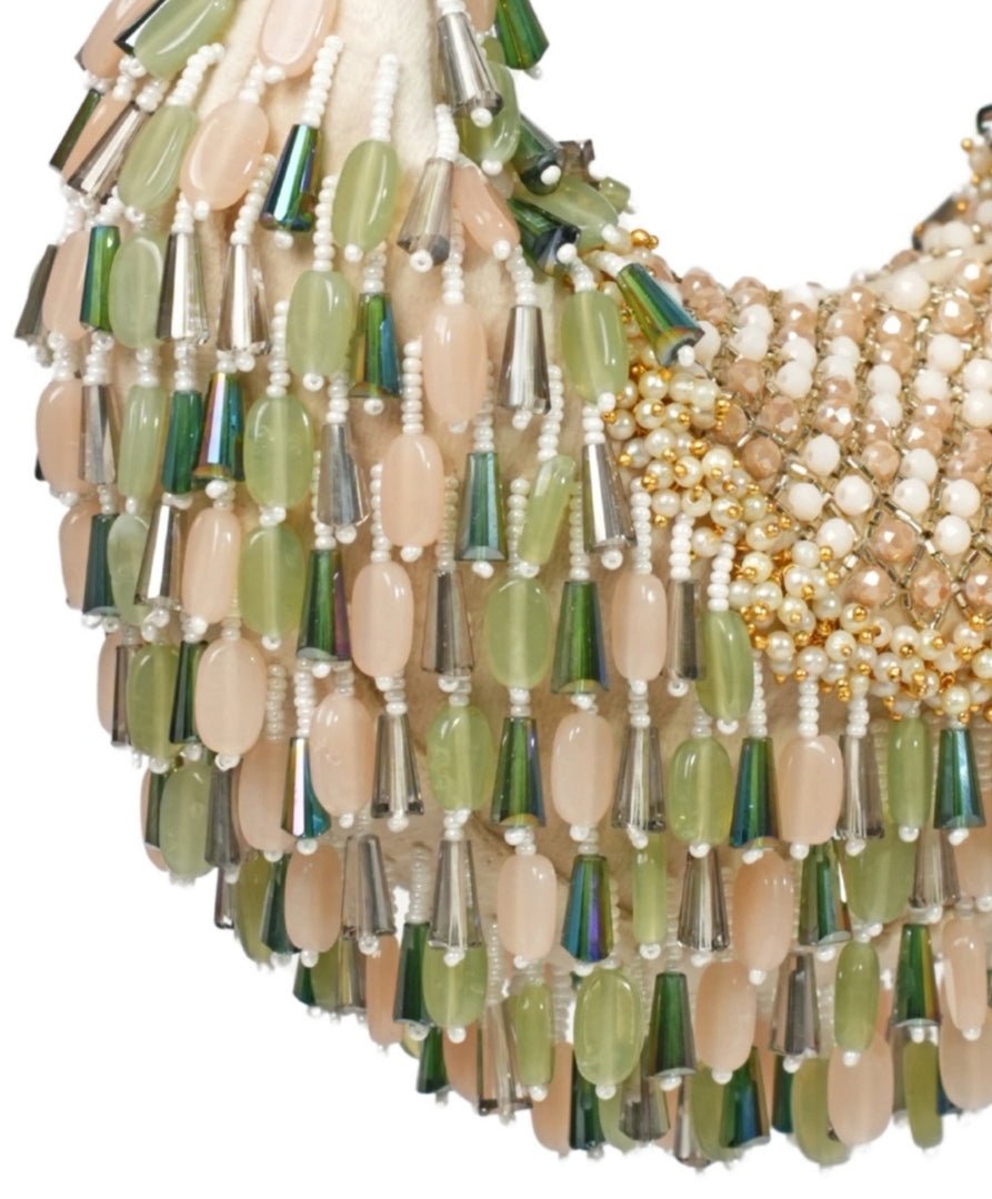 Green Pastel Suede Embellished Hobo Bag House of Kosha - Fabilicious Fashion