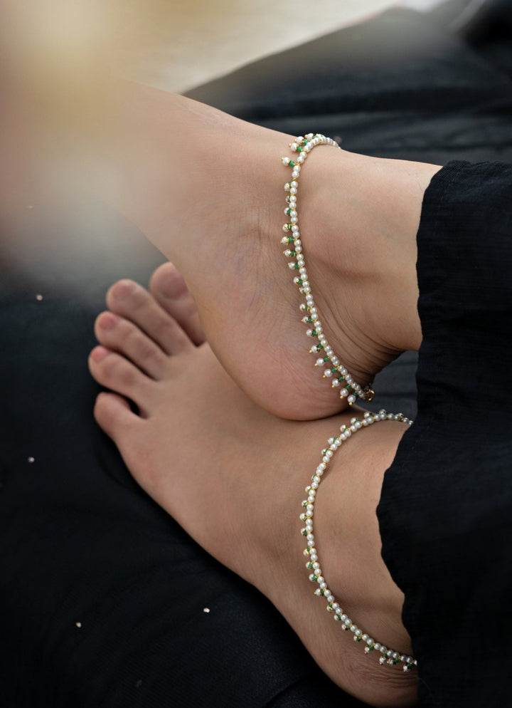 Do Taara Green Pearl AnkletsFabilicious Fashion