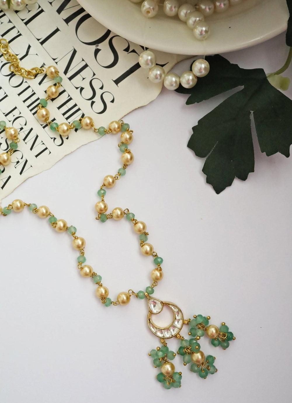 Do Taara Green Pearl NecklaceFabilicious Fashion