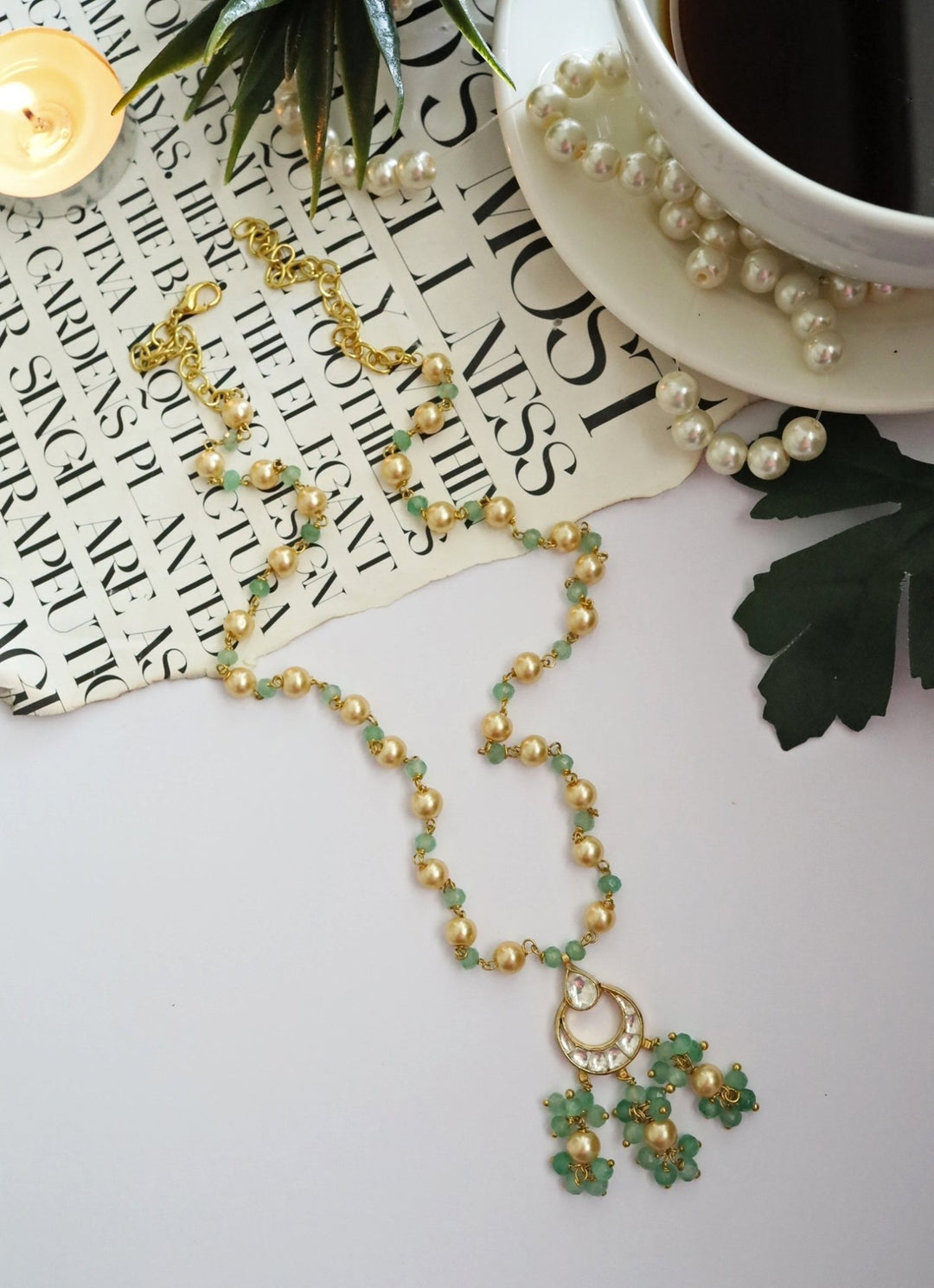 Do Taara Green Pearl NecklaceFabilicious Fashion