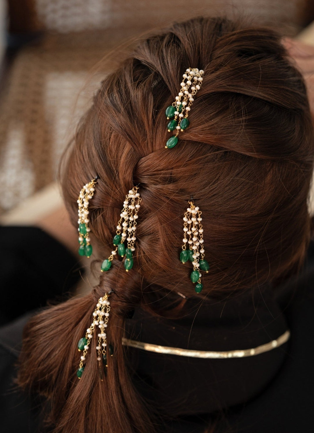 Do Taara Green Pearls Braid PinFabilicious Fashion