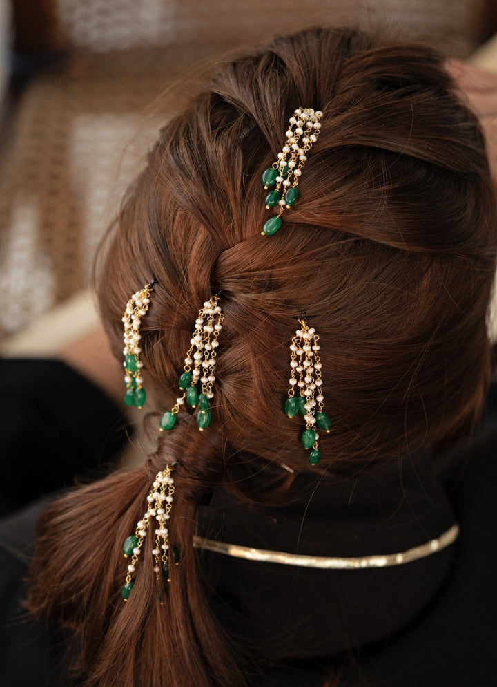 Do Taara Green Pearls Braid PinFabilicious Fashion