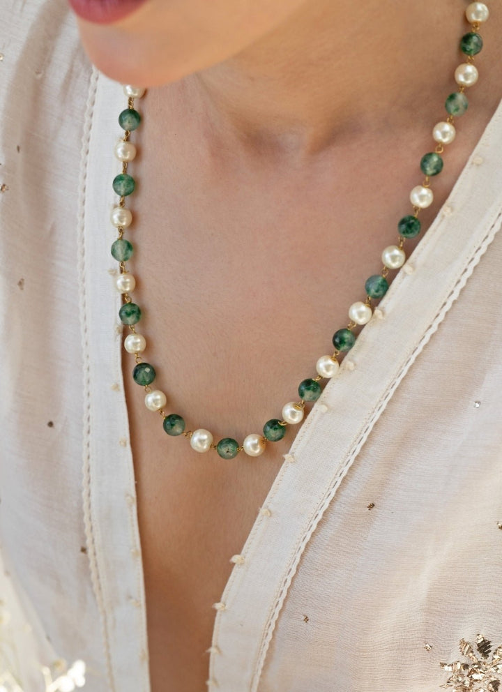 Do Taara Green Pearls NecklaceFabilicious Fashion