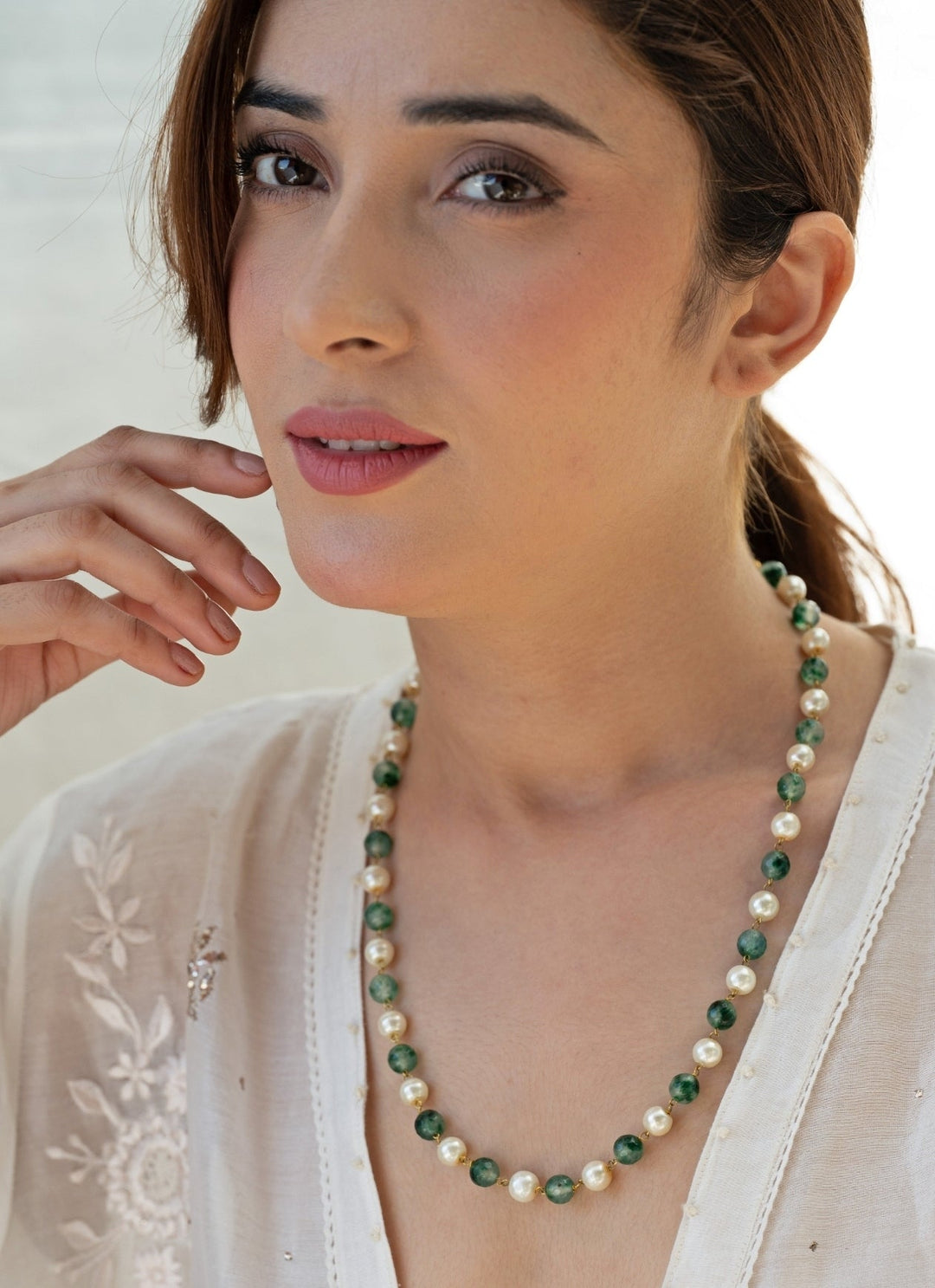 Do Taara Green Pearls NecklaceFabilicious Fashion