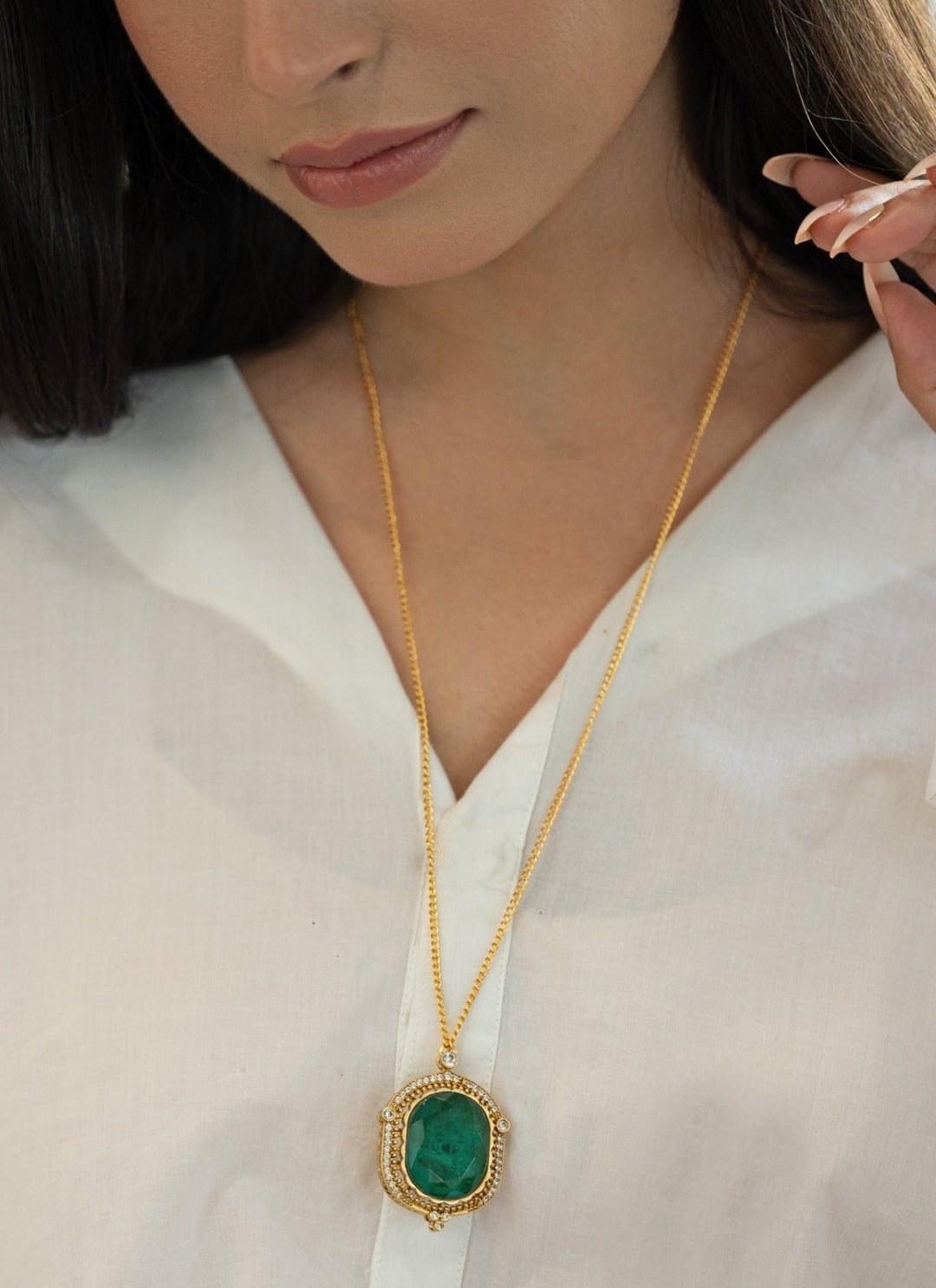Do Taara Green Pendant NecklaceFabilicious Fashion