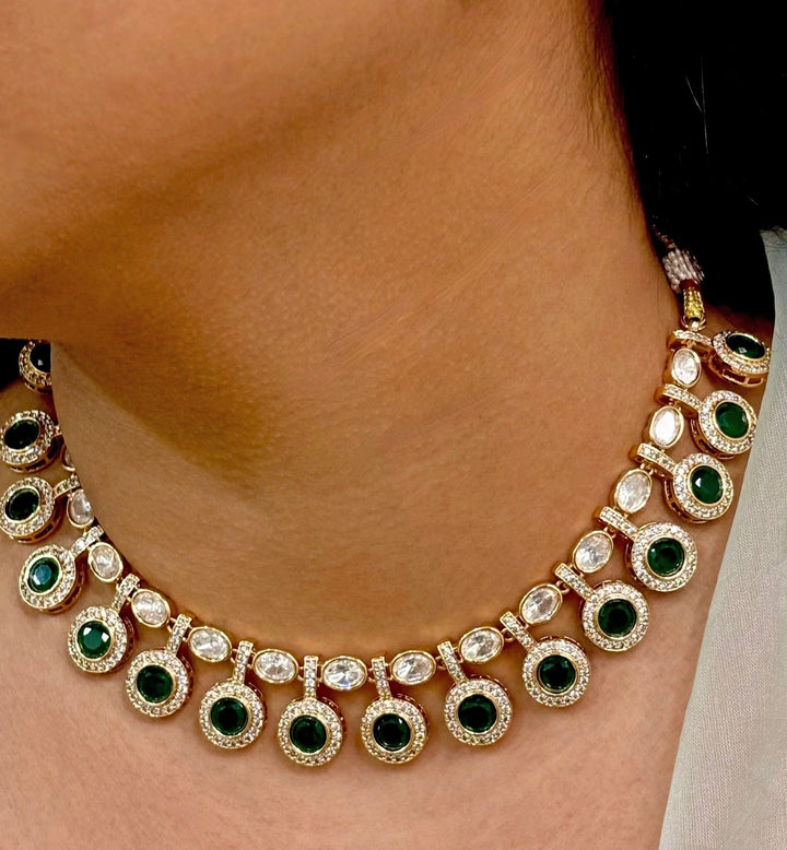 Naymee Green Polki And Kundan Choker SetFabilicious Fashion
