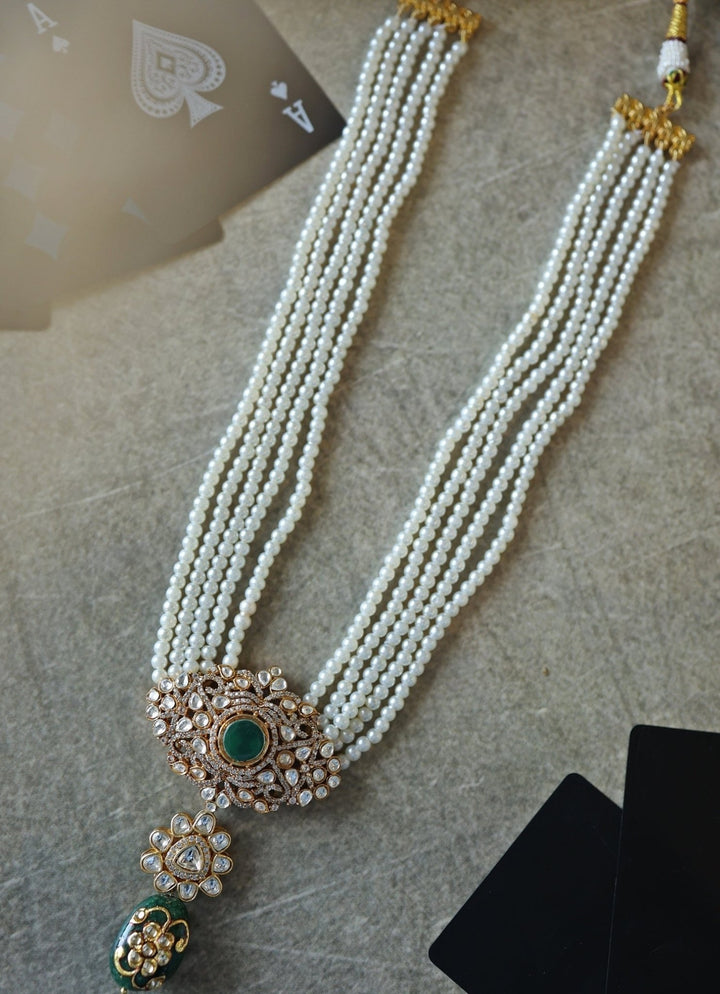 Do Taara Green Polki And Pearl NecklaceFabilicious Fashion