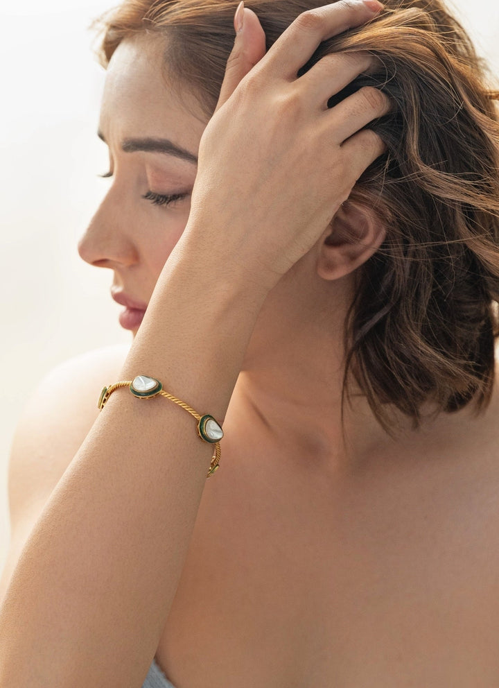 Do Taara Green Polki BangleFabilicious Fashion