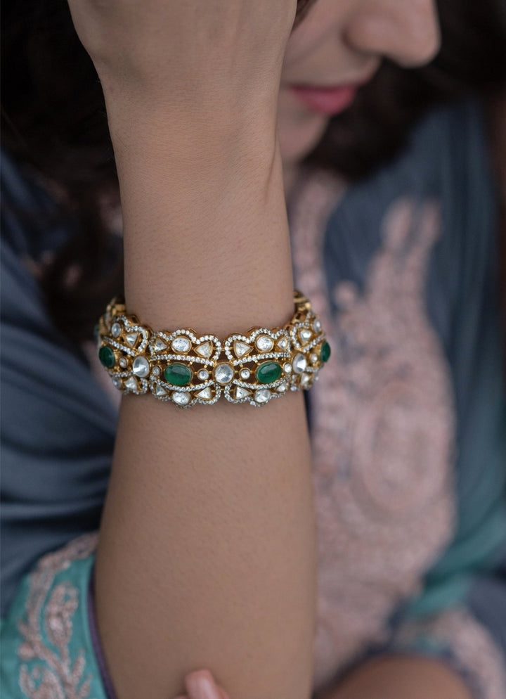 Do Taara Green Polki BangleFabilicious Fashion