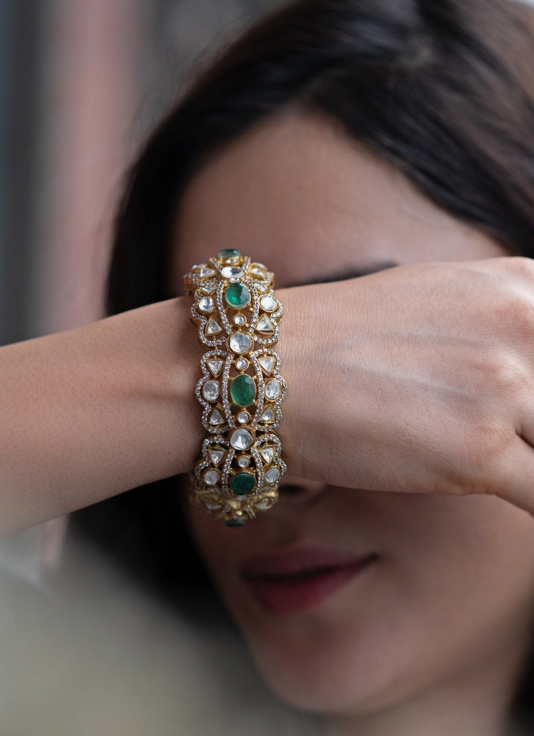 Do Taara Green Polki BangleFabilicious Fashion