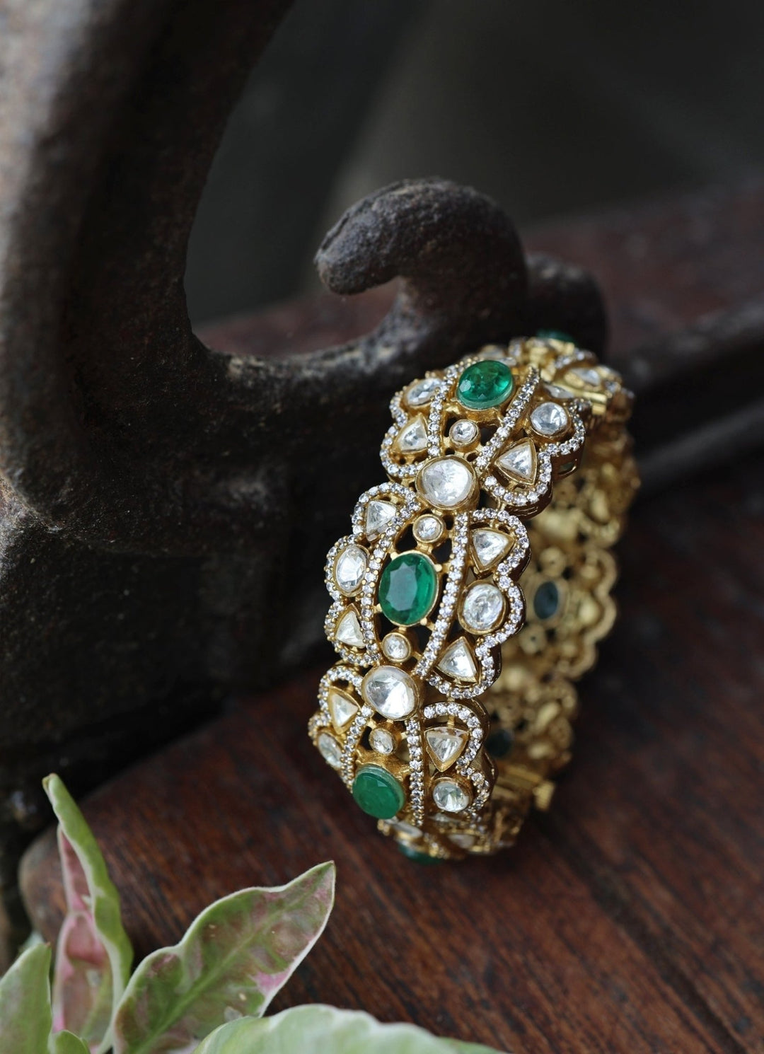 Do Taara Green Polki BangleFabilicious Fashion