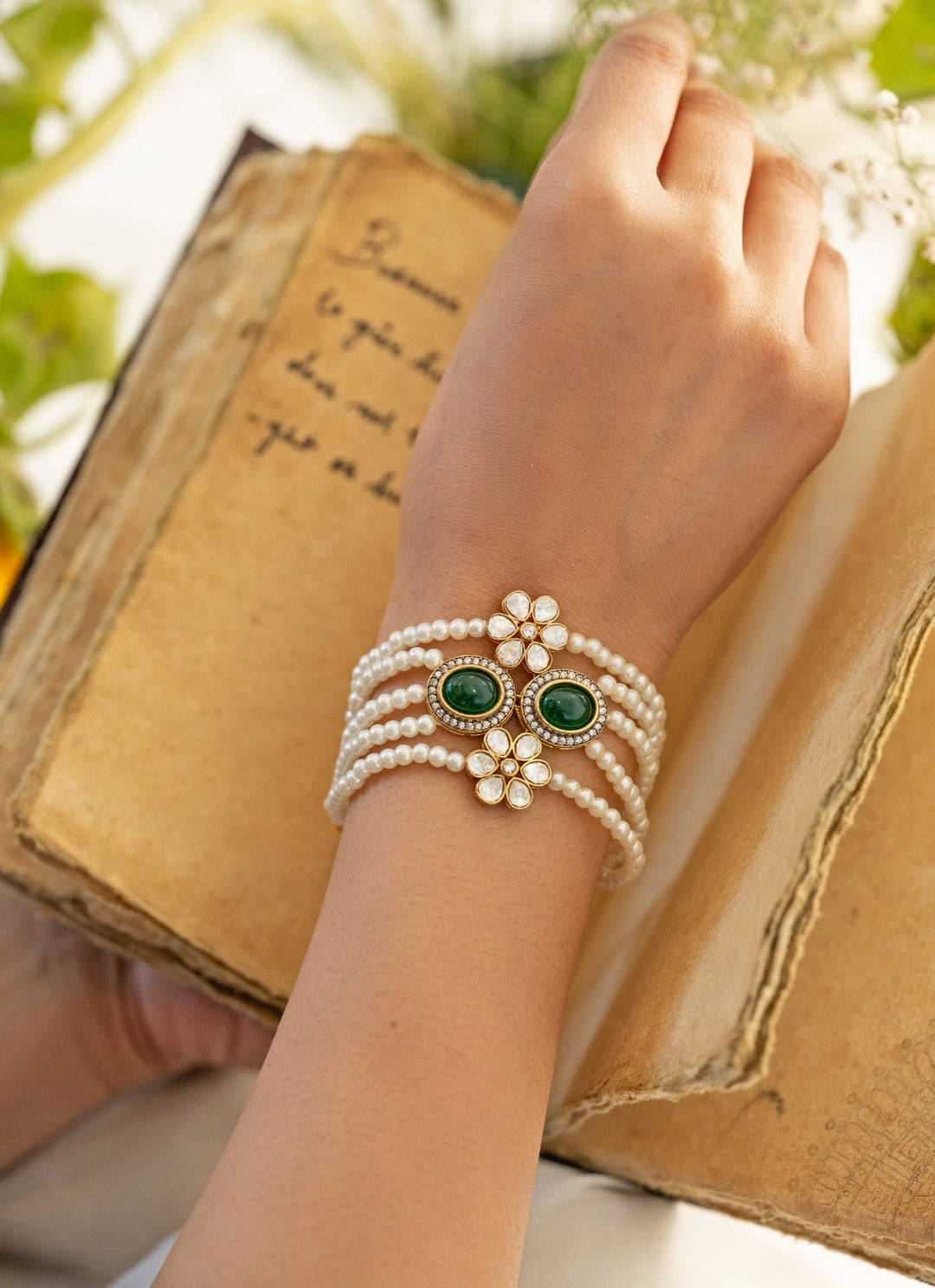 Do Taara Green Polki BraceletFabilicious Fashion