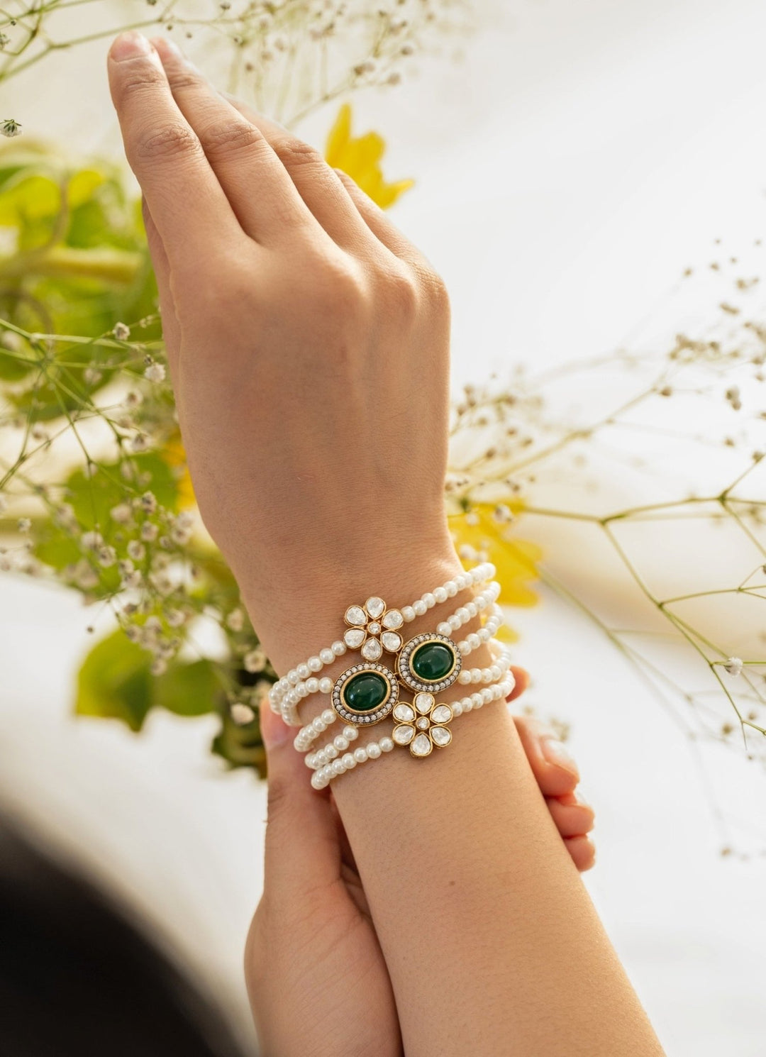 Do Taara Green Polki BraceletFabilicious Fashion