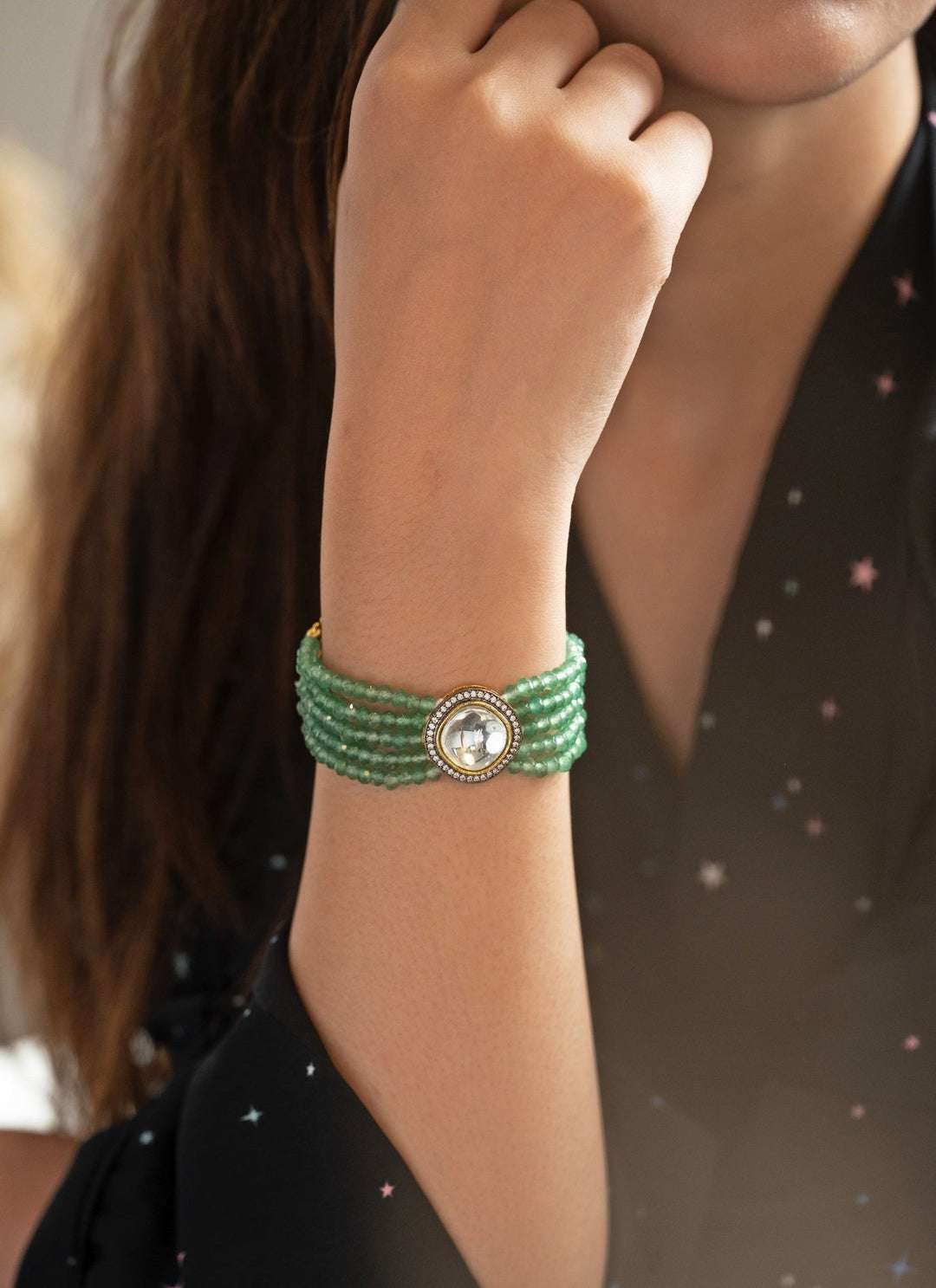 Do Taara Green Polki BraceletFabilicious Fashion
