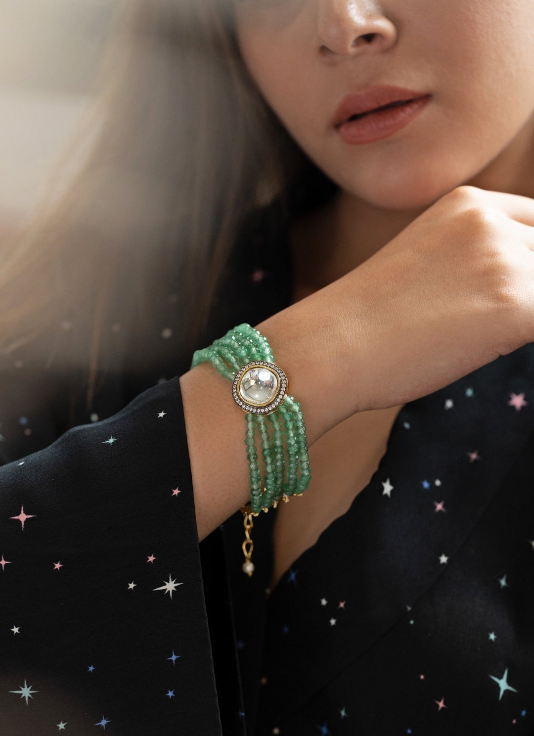 Do Taara Green Polki BraceletFabilicious Fashion